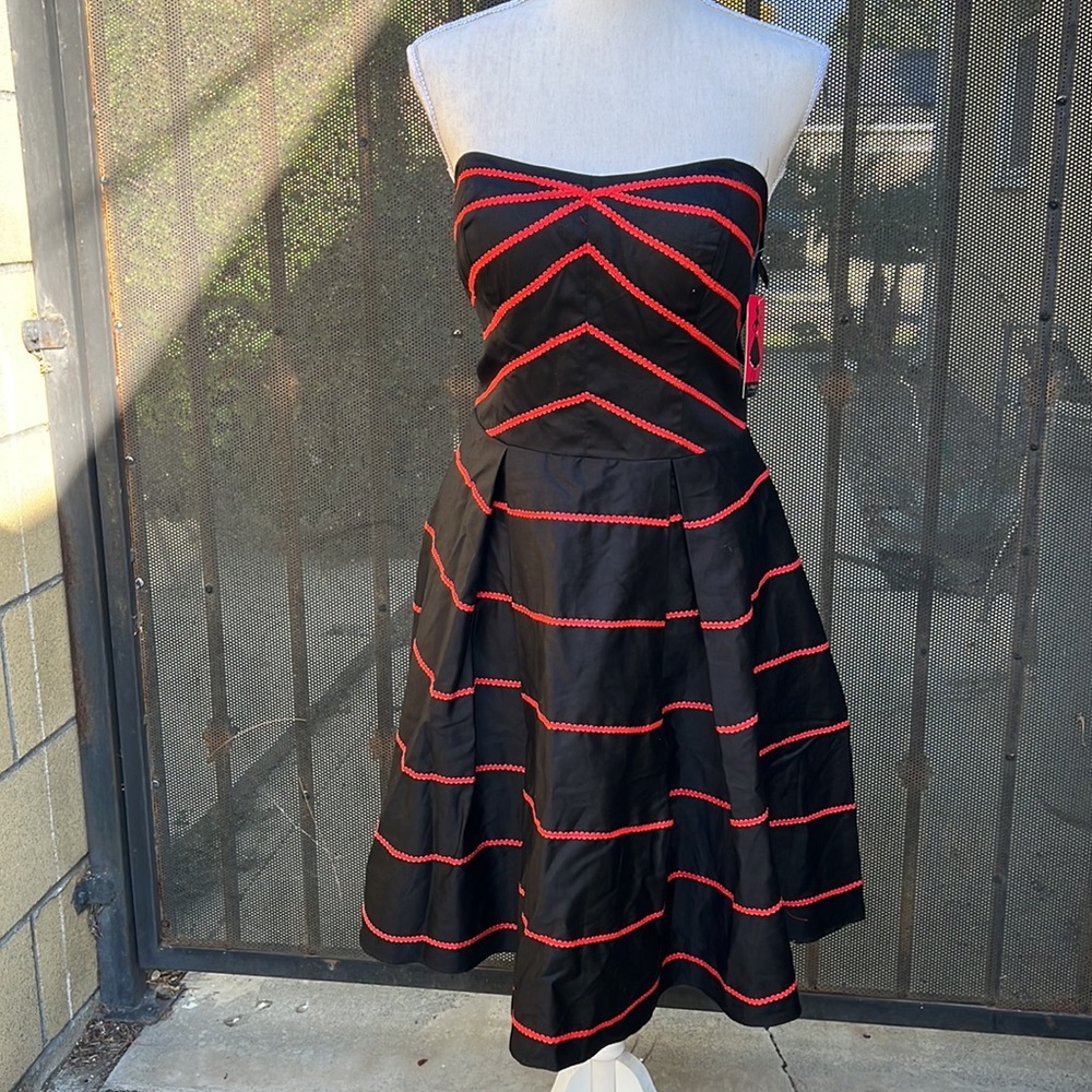 Unique Vintage Red & Black Pinup Dress NWT